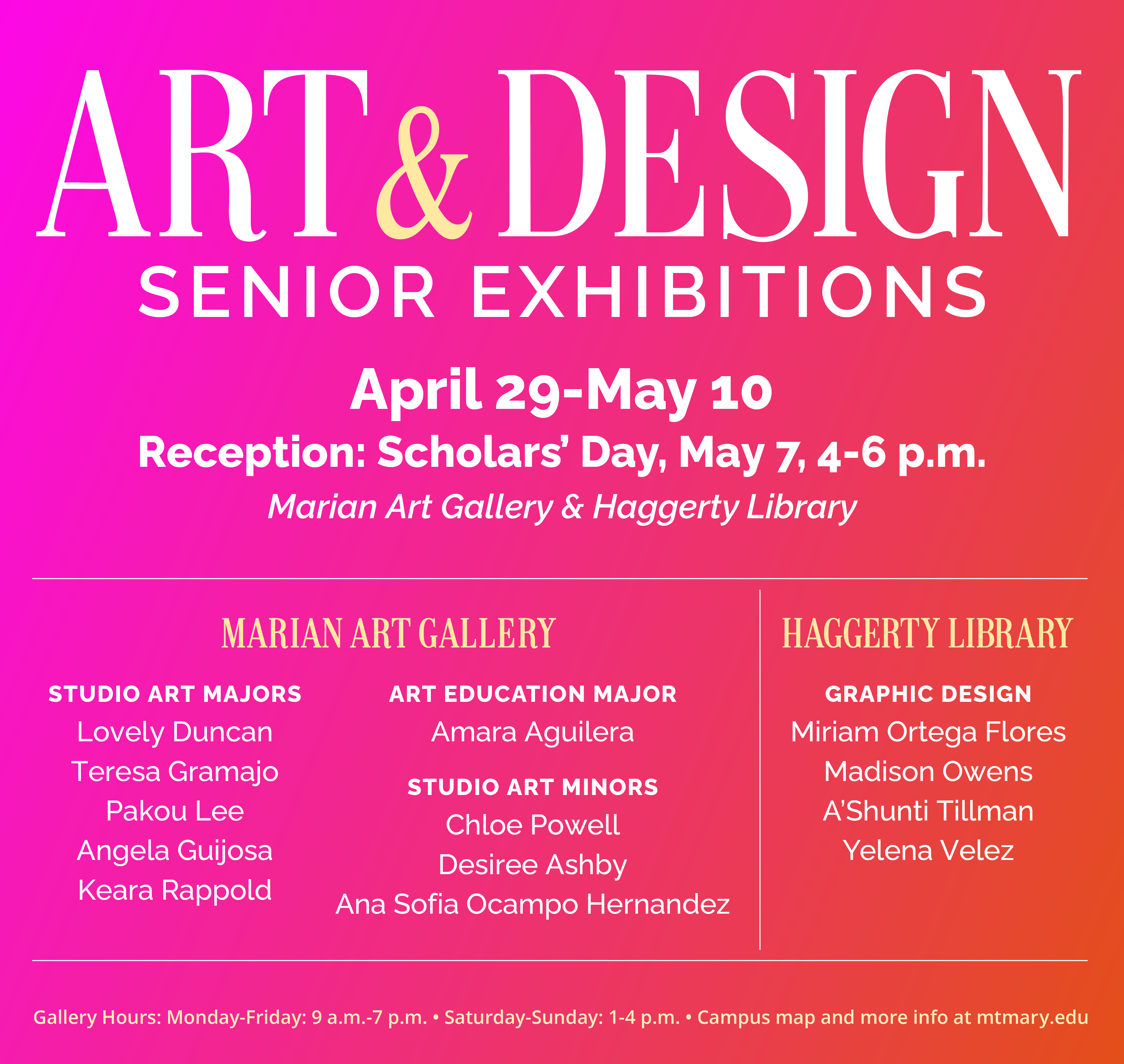 Art & Design Senior Exhibitions