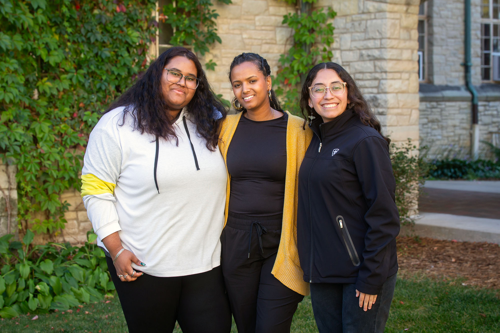 students outside of caroline hall