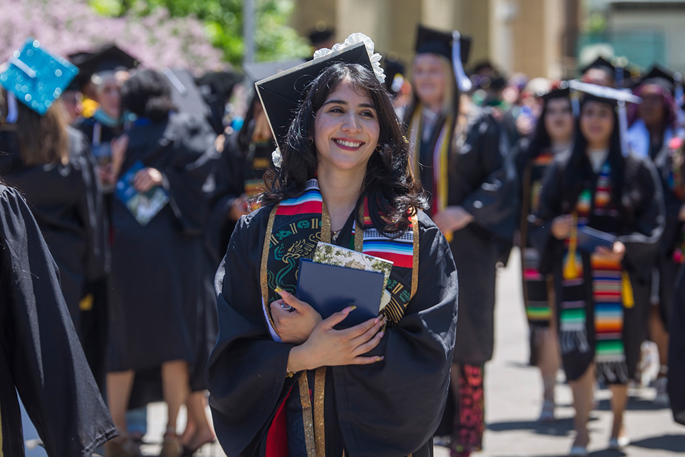 students at commencement 