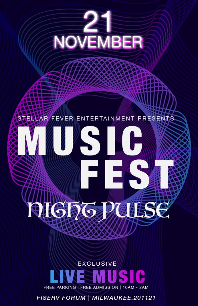 Music Fest is a poster created for a music event hosted by Stellar Fever.