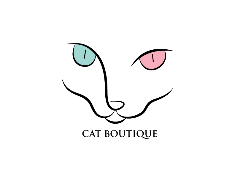 Cat Boutique is a logo designed specifically for cat lovers who love to shop for cat accessories.