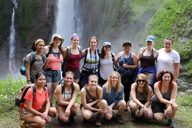 Student group at El Toro Waterfall